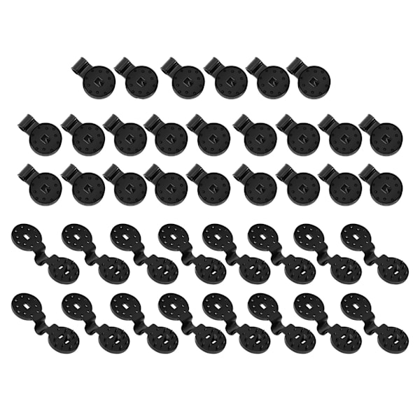 20/50/100ST Skärmduk Plastklämmor Runda plastsvarta klämmor Vindtät markisklämma Grip Skärm Tygtillbehör 20