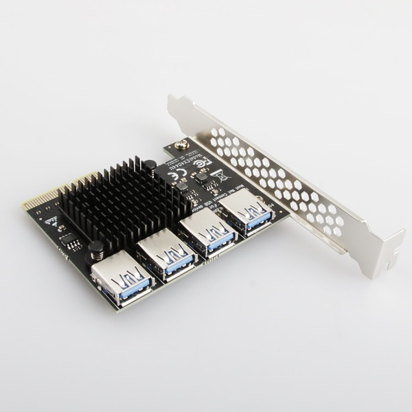 4-portars PCI-E för Express Riser Card 4X USB 3.0 Port Riser för BTC Mining Multiplier Expansion Card Stationär dator Exte