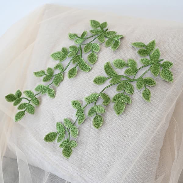 Iøynefallende Blad Symerker Pynt Applikasjon Bryllupskjole DIY