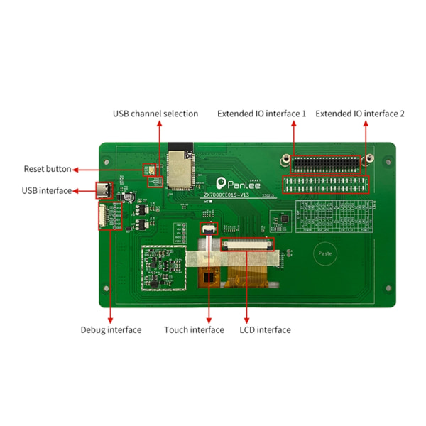 ESP32-S3 Development Board 7" kapacitiv pekskärm - Valfri RS485 ljudexpansion för instrumentbräda för smarta hem null - Single screen