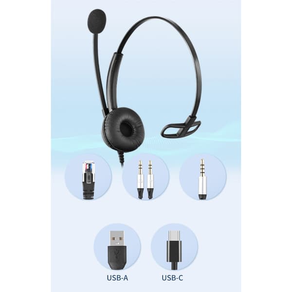 Ergonomisk USB Enkeltøre Headset Mikrofon for Sømløs Kommunikasjon