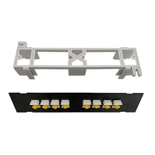 8 Port ST Optisk Fiber Patch Panel RJ45 Nätverkskabel Adapter Jack Ethernet Distributionsram Nätverkshylla