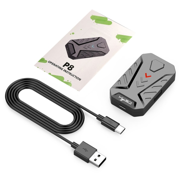 P8 Tangentbord och Mus Version Trådbunden Spelkonverterare Bluetooth-kompatibel 5.0 med Justerbart Ställ