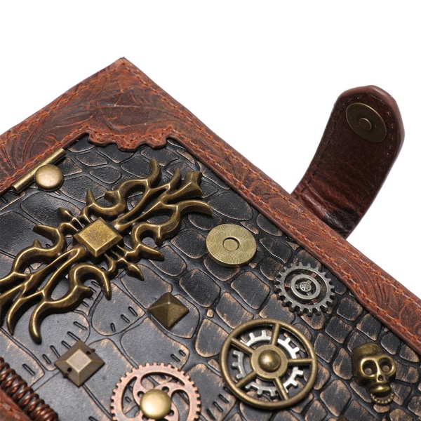 Damplånbok Bifoldsväska i äkta läder RFID-blockerande kreditkortshållare med myntficka dragkedja inuti för män