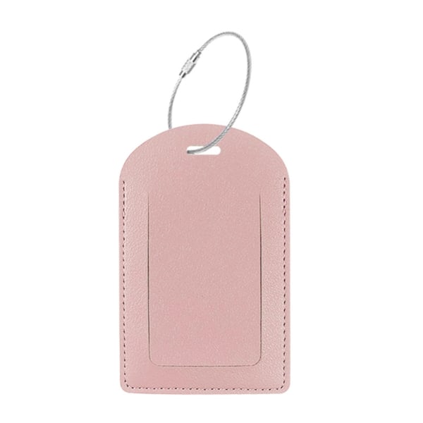 PU Bagage Bagagelapp Bärbart resetillbehör Vattentätt Bagagelapp Boardingkort Resväska Etikett med järnringar Pink
