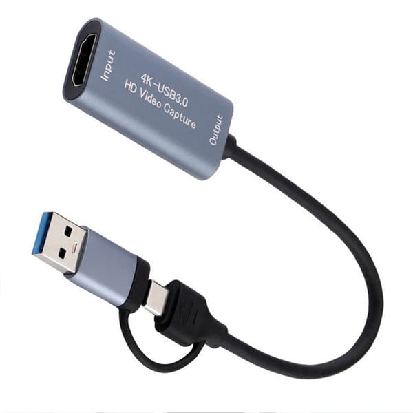 USB+Type C til HDTV Video Capture Card 2K 30HZ Streaming Opptaker for Gaming