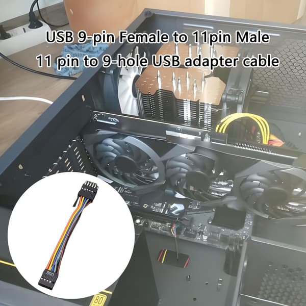 Flat Wire Design USB Intern Hovedkort Header Kabel For Datamaskinoppsett