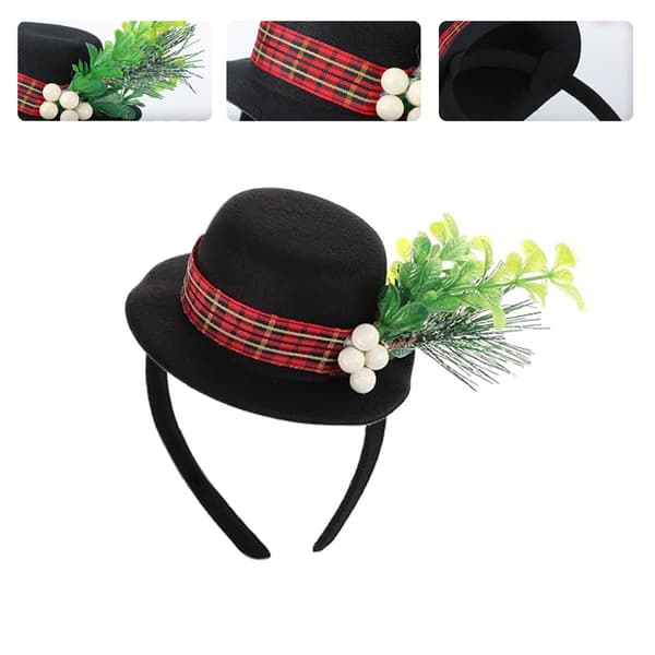 Hårbøyle med julehatt, stoff, rekvisitter for kvinner, menn og barn Style 2