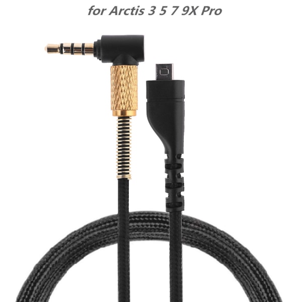 Löstagbar 3,5 mm spelhörlurskabel med volymkontroll 2M för Arctis 3 5 7 9X Pro Gaming Headset Ljudsladd