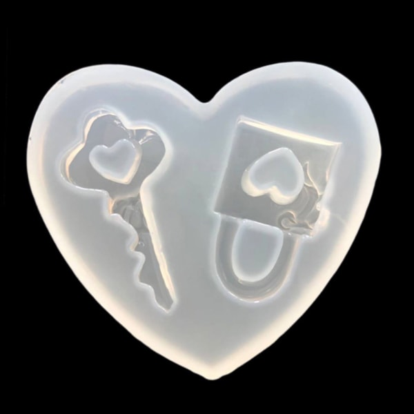 DIY för Nyckellås Hjärta Nyckelring Silikon Form DIY Nyckelring Hänge Smycken Mould för Valentine Kärlekspresent