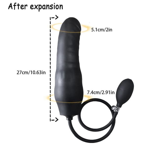 Oppblåsbar analpluggpumpe-utvider Stor rumpeplugg Prostatamassasje analdilatator