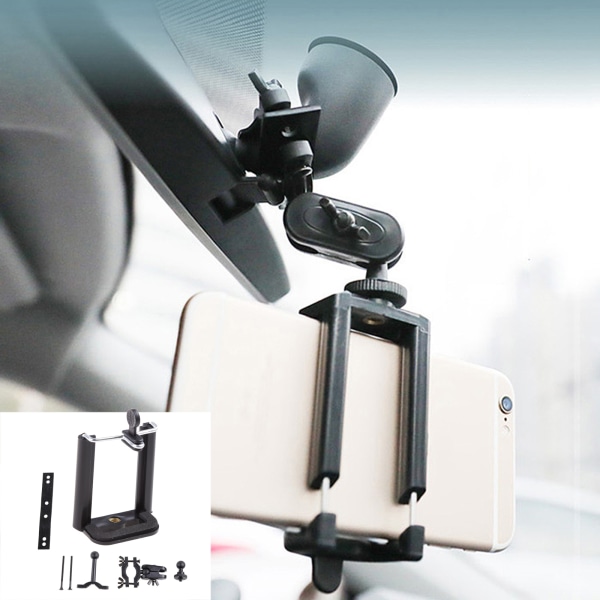 Universal biltelefonhållare Dash Cam-fäste Roterande kamera Backspegelfäste GPS-ställ för 4-7 tum bred mobiltelefon