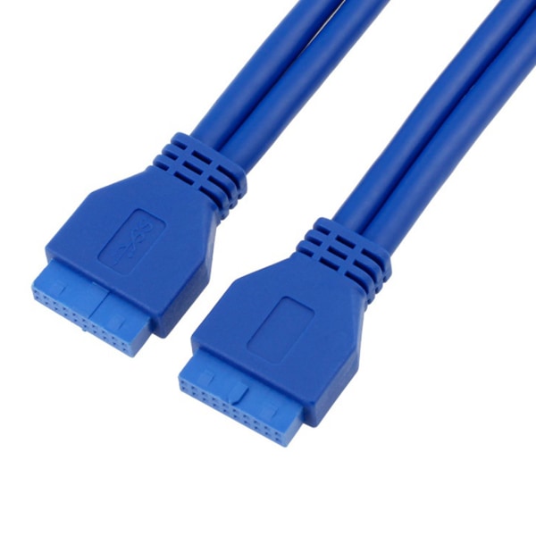 USB 3.0 moderkort 20-stifts header-förlängningsadapterkabel, USB dubbelkontakt hona till hona-förlängare 1,64 fot