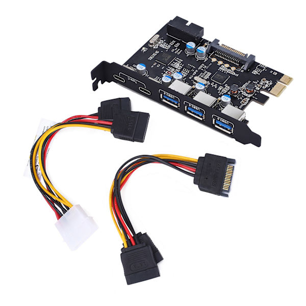 PCI-E USB3.0-kort 5-portar typ C (2) TypA (3) FL1100 Chip 5 Gbps utan extra power för stationär dator PC