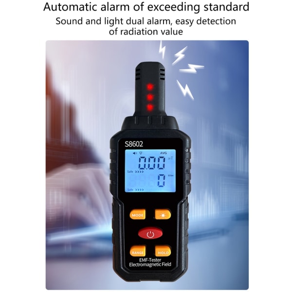 Geigers Counter Nuclear Radiation Detector LCD Display Yrke Beta Gamma X-rays Bärbar handhållen strålningsmonitor