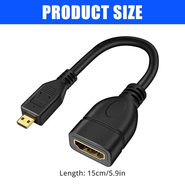 MicroHDMI hann til hunn-kontakter for 4K videostrømming