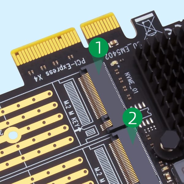 Dobbelt PCI X4 Controller Internt Udvidelseskort PCI-E til for M.2 NVME Adapter