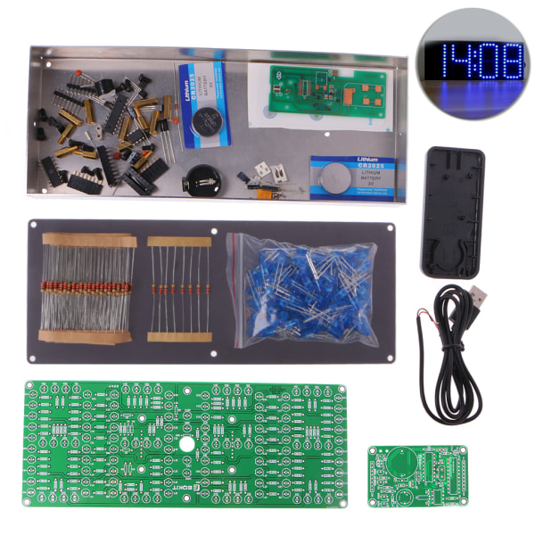 ECL-132 DIY Kit Supersized skärm LED elektronisk display med fjärrkontroll Blue
