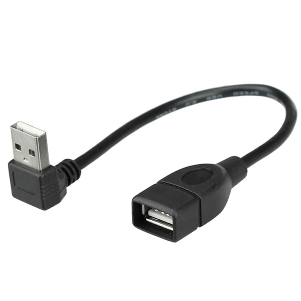 USB 2.0 Kabelförlängare Power Adapter Kabel Super Speed Dataförlängningskabel 90 Vinklad Ner/Upp Svart 25/50cm 25cm Down