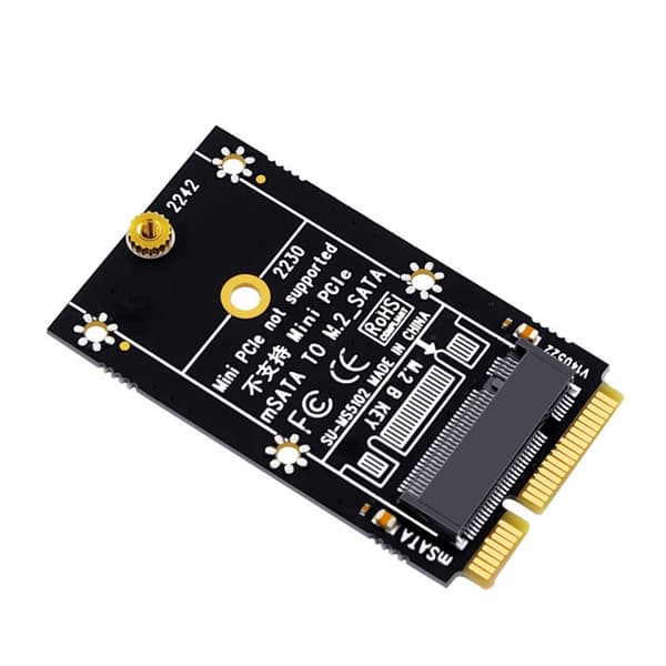 SUMS5102 MSATA til M.2 SATA Adapter Udvidelseskort Understøtter 6Gbps SSD 2230 2242