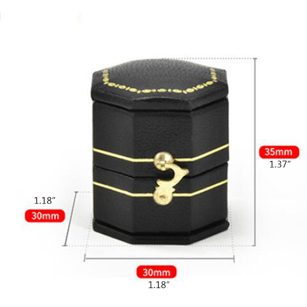 PU Läder Ring Box Lyx Smycken Ring Boxar Smycken Förvaring för Case för Förlovning Förlovning Bröllop Bröllopsdag Red