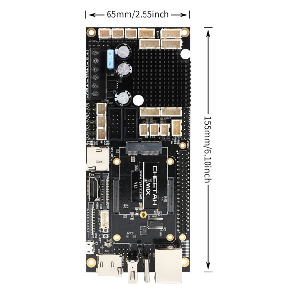 Cheetah Mix V1.1 Moderkort 32bit & 64bit för Raspberry Pi / Voron V2.4 Board Support Marlin Klipper Högintegrerad