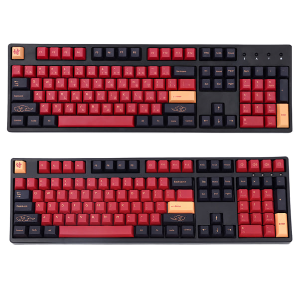 129 nycklar Red Samurai PBT Keycap Original Dye Subbed Japanese English Keycaps För Cherry MX Switch Mekaniskt tangentbord JP