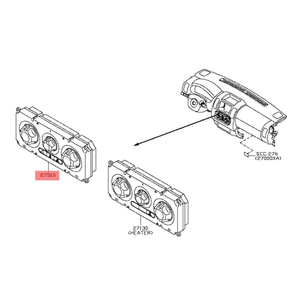 Bilkontroll Assy 27510-EB700 for D40 2007-2012 A/C Panelbrytere