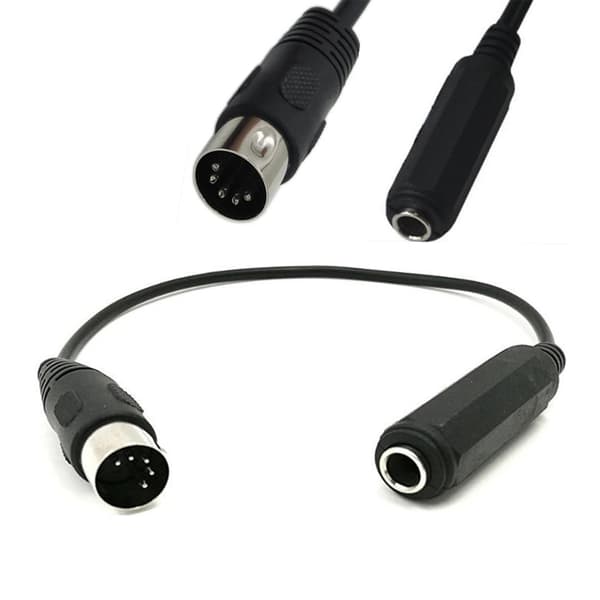 6,35 mm TRS hun til 5-benet DIN-kabeladapterledning til lydenheder