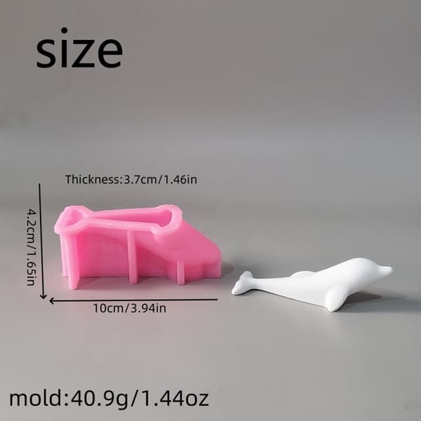 Solid silikonform for harpiks, gips og lyslaging, delfinformer