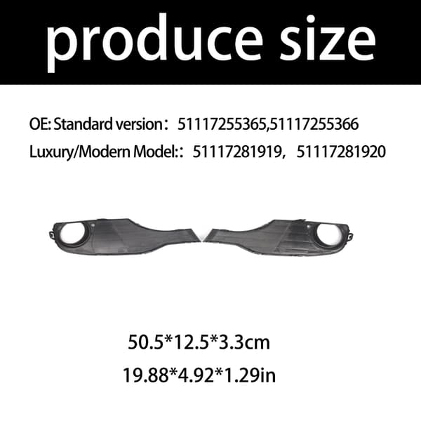 Nedre tåkelysgriller for bilfangerdeksel for 320i 328d 51117255365 A
