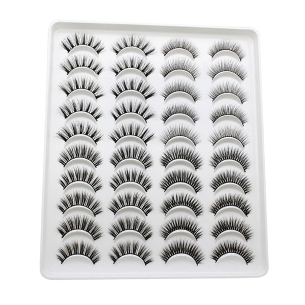 Falske Øjenvipper Faux 3D Vipper Naturligt Look Fluffy Cat-Eye Wispy Vipper Genanvendelig Pakke 4 Blandet Stil 20 Par