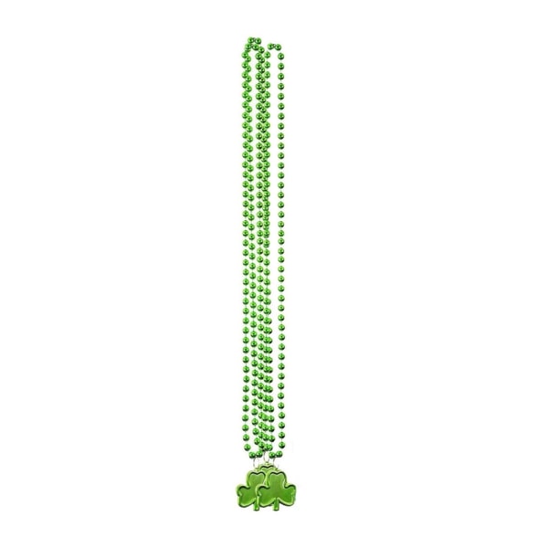 6st St. Patricks Day Shamrock Halsband Gröna pärlor Halsband Irish Day Festdekorationer Clover Letter Strand Smycken null - 4