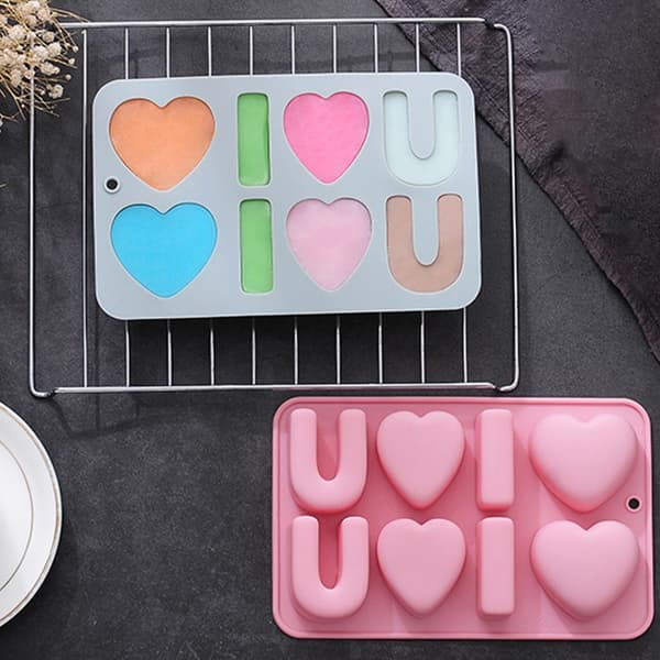 3D Valentinsdag Kærlighed Silikoneform Non-Stick Chokolade Slik Cupcake Forme Blue