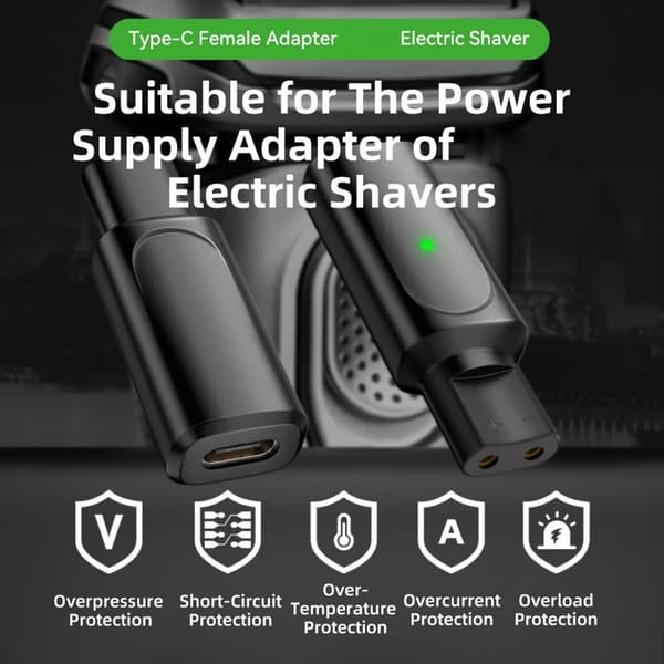 5V till 12V Typ C Rakapparatsadapter för XT HC-serien Silk-epil Skäggtrimmer