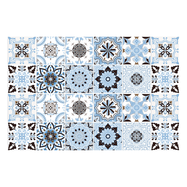 10 st Backsplash Kakel Stickers Blue Peel Stick Vägg Sticky Kök Kakel Dekaler 20CM