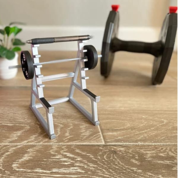Squat Rack Stativ med Skivstång Pennhållare Penna Reservoarpenna Makeup Brush Display Stand Organizer för skolkontor Hem Set