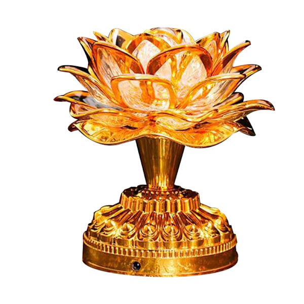 Buddhism Lotus Lamp Färgglad Lotus Lamp Skrivbordsdekorationsljus för hemmeditation Tillbedjan Buddhistiskt tempelljus