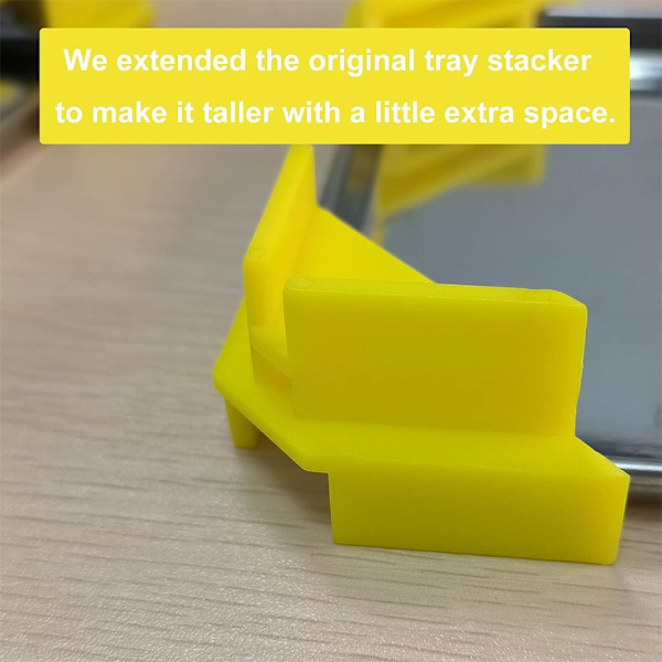 12 stycken platsbesparande brickstaplare Frysbricka Stapelbar brickorganisator Stapelbar brickorganisator Köksbänkskivor Yellow