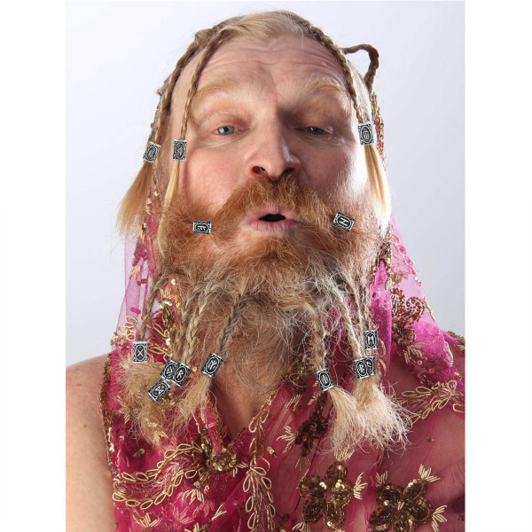 48 delar Viking Beard Pärlor Antika Hår Tube Pärlor Dreadlocks Viking Smycken Pärlor för hår Flätning Armband Hänge