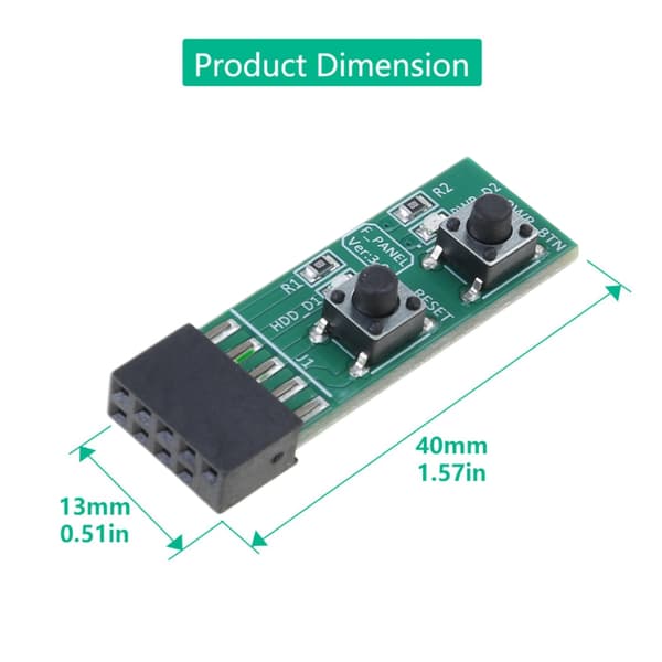 2x5 Pin ResetPower ONOFF Switches Board Adapter til Computerforbindelse