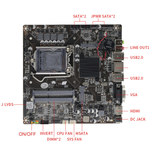 H61 Mini ITX moderkort LGA 1155 DDR3 Stöd Intel-Core i3/i5/i7 -Pentium -Celeron CPU för speldator Gamer moderkort