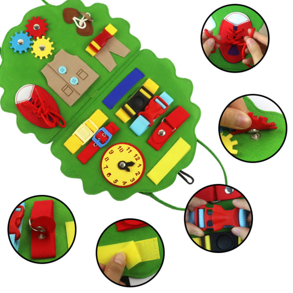 Kändes upptagen bräde Montessori Förbättra intelligens Syknappar Lärande leksak för barn Pojkar Nyhet Barnleksaker