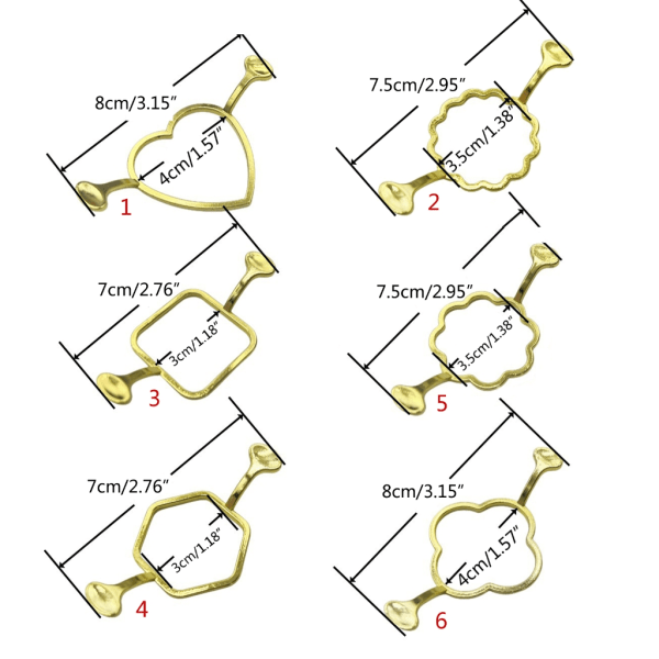 Vaxsigill Stämpelringar Metallförsegling Molds Hållare för DIY Scrapbook Presentkuvert Kortdekoration Försegling Fixformer 4