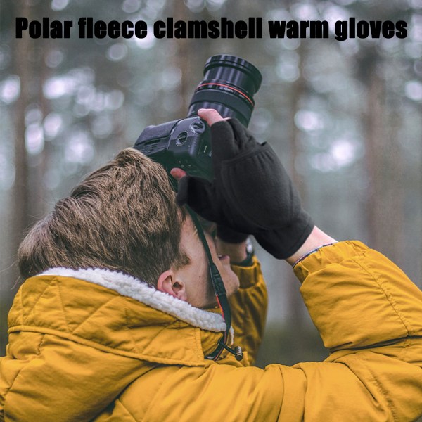 Vintervarma halvfingerhandskar Vantar med cover Fleece konvertibla fingerlösa handskar Thermal för flicka L