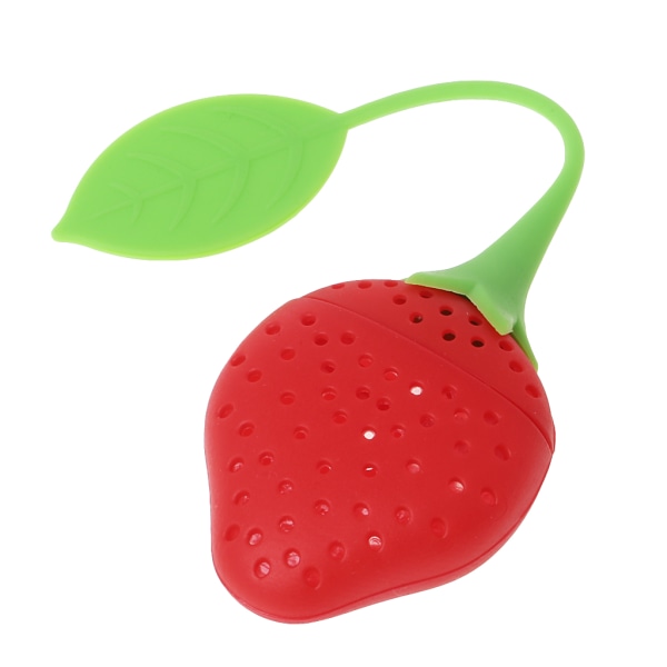 Söt Silikon Jordgubbs Te Blad Sil Tesil Örtkrydda Infuser Filter Diffuser
