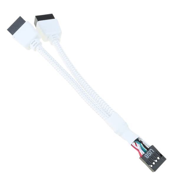 Hovedkort USB 2.0 9Pin til 2x 9 Pin Skjermet Kabel Eliminerer Interferens