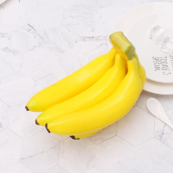 Realistiskt verklighetstroget konstgjord bananbunt frukt Fake Display Prop Dekorativ Fo null - 3 heads