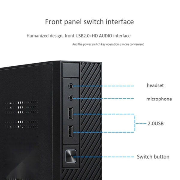 Elegant ITX- case utrymmesbesparande case Chassi med hängande fäste eller fotstativ i metall A