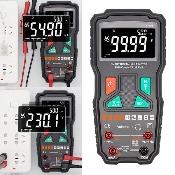 Högprecisionsmultimeter digital handhållen automatisk AC för DC-spänningsström M